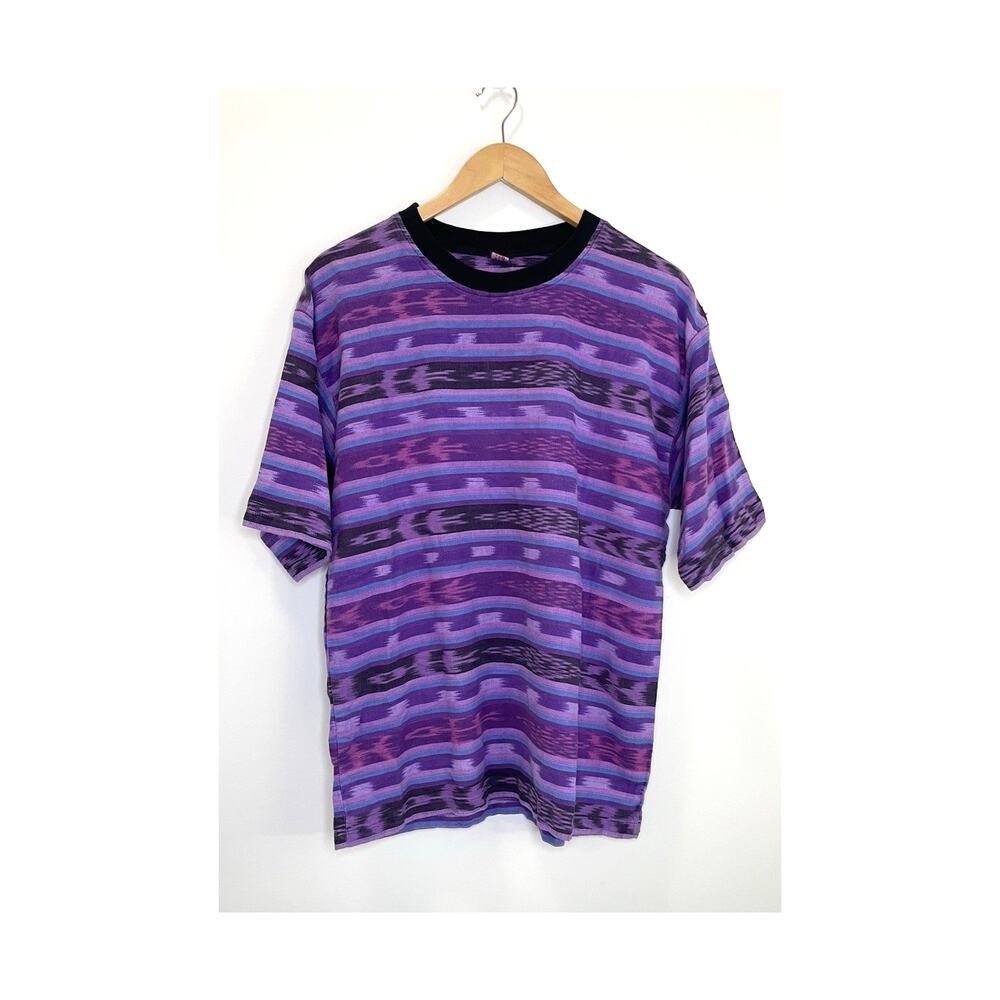 Vtg 90s Aztec XL Fits M/L Single Stitch Western Abstract Art Pattern Guatemala